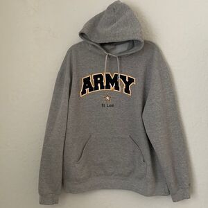 Hoodie by Soffe Cotton Blend Gray/ Navy Pullover Sweatshirt Men’s Size XL